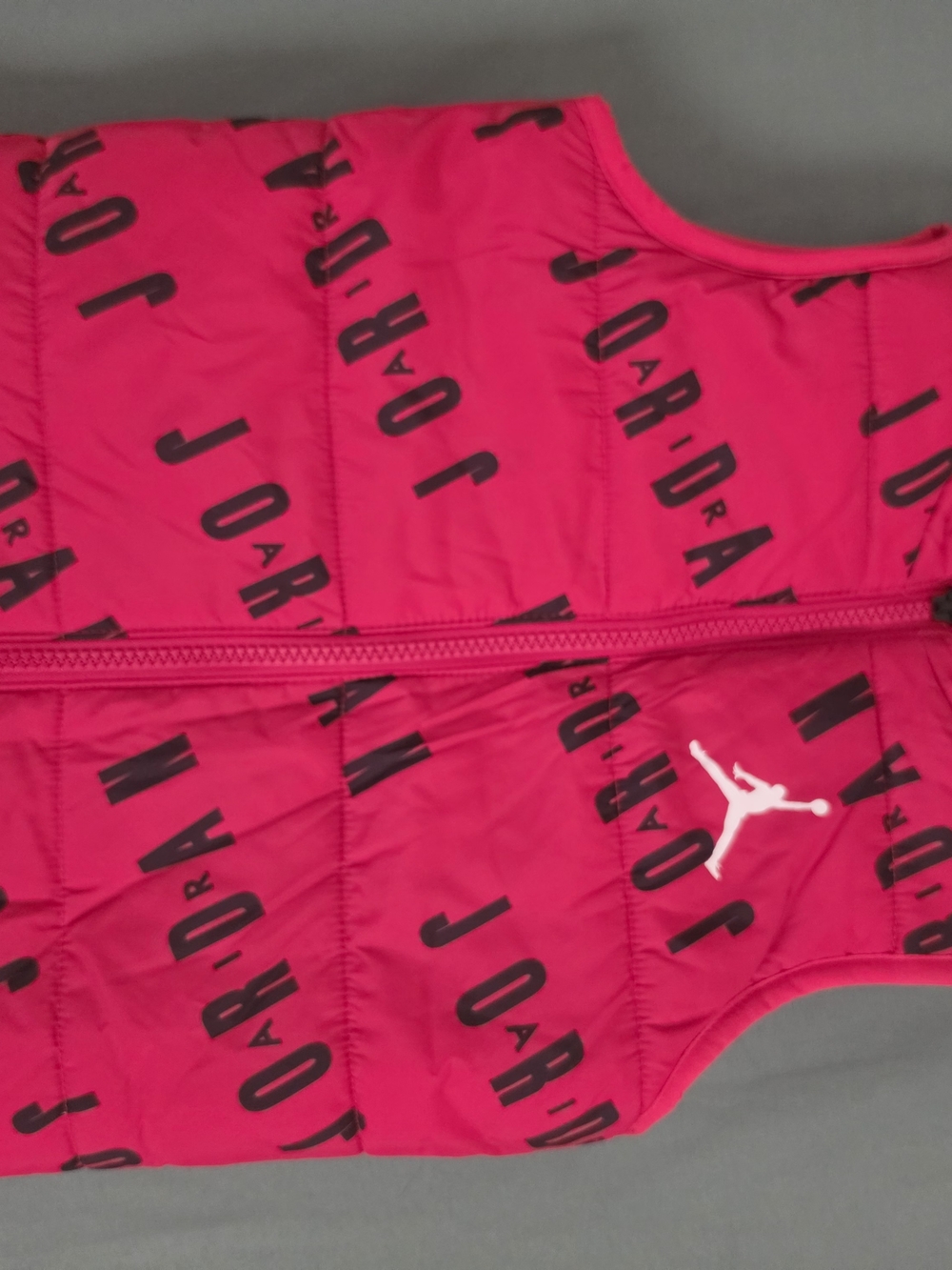Jordan Kids' Hot Pink Logo Puffer Vest with White Jumpman